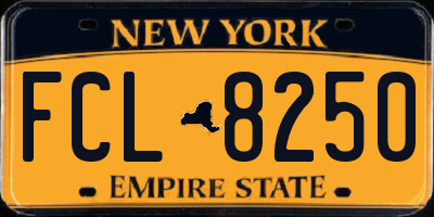 NY license plate FCL8250