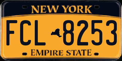 NY license plate FCL8253