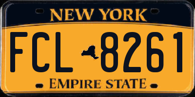 NY license plate FCL8261
