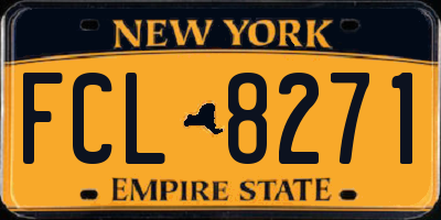 NY license plate FCL8271