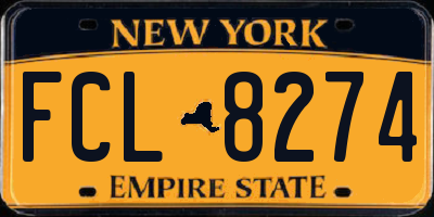 NY license plate FCL8274