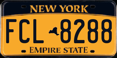 NY license plate FCL8288