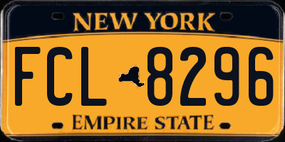 NY license plate FCL8296