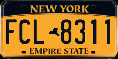 NY license plate FCL8311