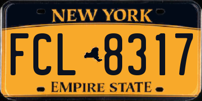 NY license plate FCL8317