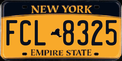 NY license plate FCL8325