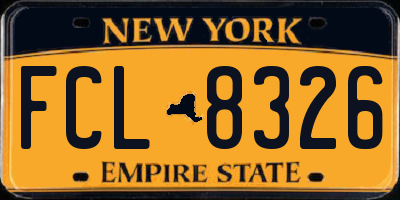 NY license plate FCL8326