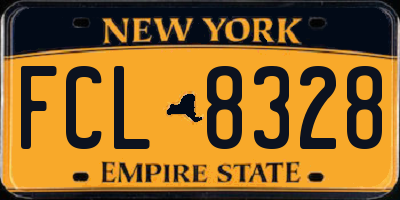 NY license plate FCL8328