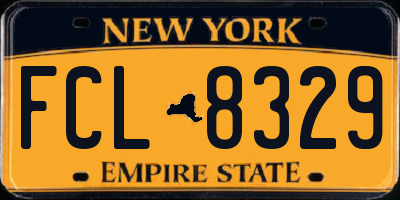 NY license plate FCL8329