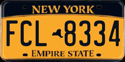 NY license plate FCL8334