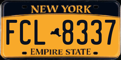 NY license plate FCL8337