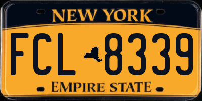 NY license plate FCL8339