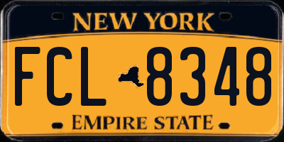 NY license plate FCL8348