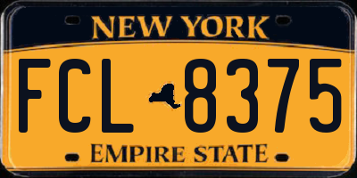 NY license plate FCL8375