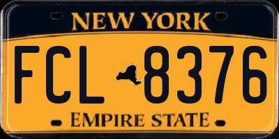 NY license plate FCL8376