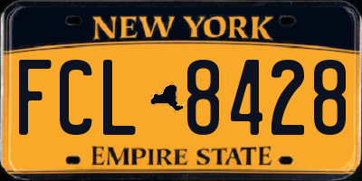 NY license plate FCL8428