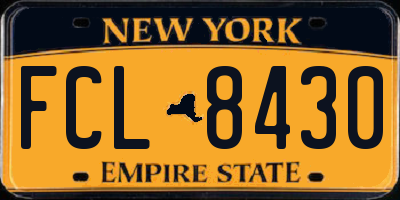 NY license plate FCL8430