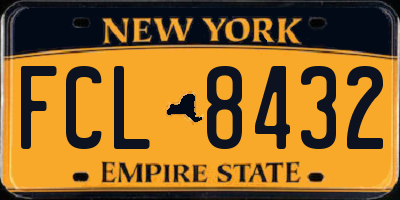 NY license plate FCL8432