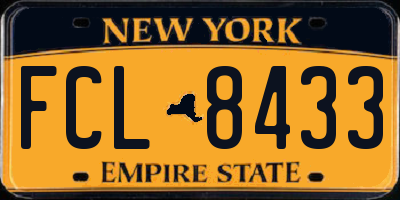 NY license plate FCL8433