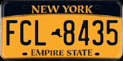 NY license plate FCL8435