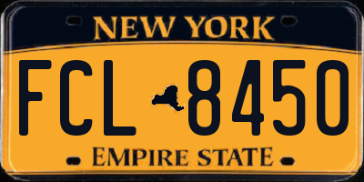 NY license plate FCL8450