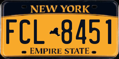 NY license plate FCL8451