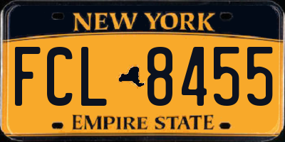 NY license plate FCL8455