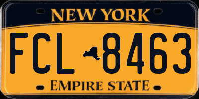 NY license plate FCL8463