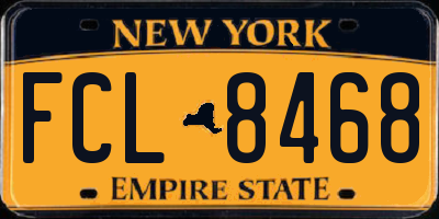NY license plate FCL8468