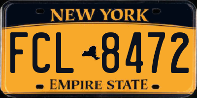 NY license plate FCL8472