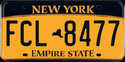NY license plate FCL8477