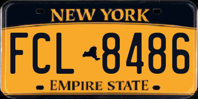 NY license plate FCL8486