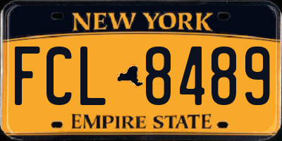 NY license plate FCL8489