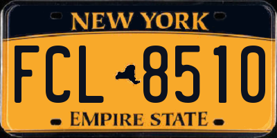 NY license plate FCL8510