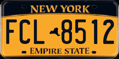 NY license plate FCL8512