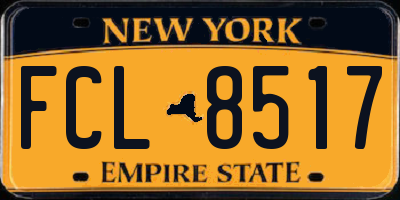 NY license plate FCL8517