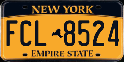NY license plate FCL8524