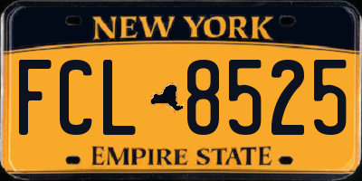 NY license plate FCL8525
