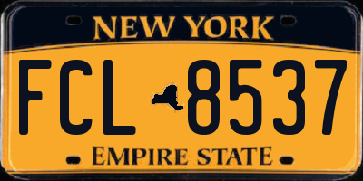 NY license plate FCL8537
