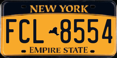 NY license plate FCL8554