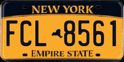 NY license plate FCL8561