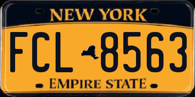 NY license plate FCL8563