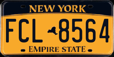 NY license plate FCL8564