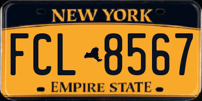 NY license plate FCL8567