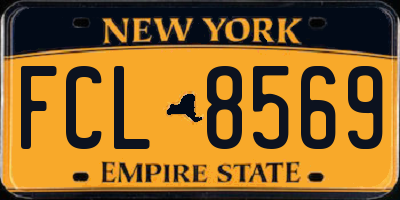 NY license plate FCL8569