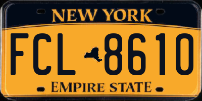 NY license plate FCL8610