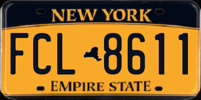 NY license plate FCL8611