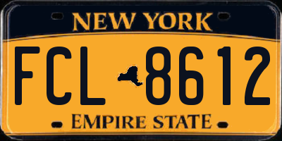 NY license plate FCL8612