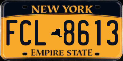 NY license plate FCL8613
