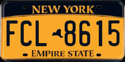 NY license plate FCL8615